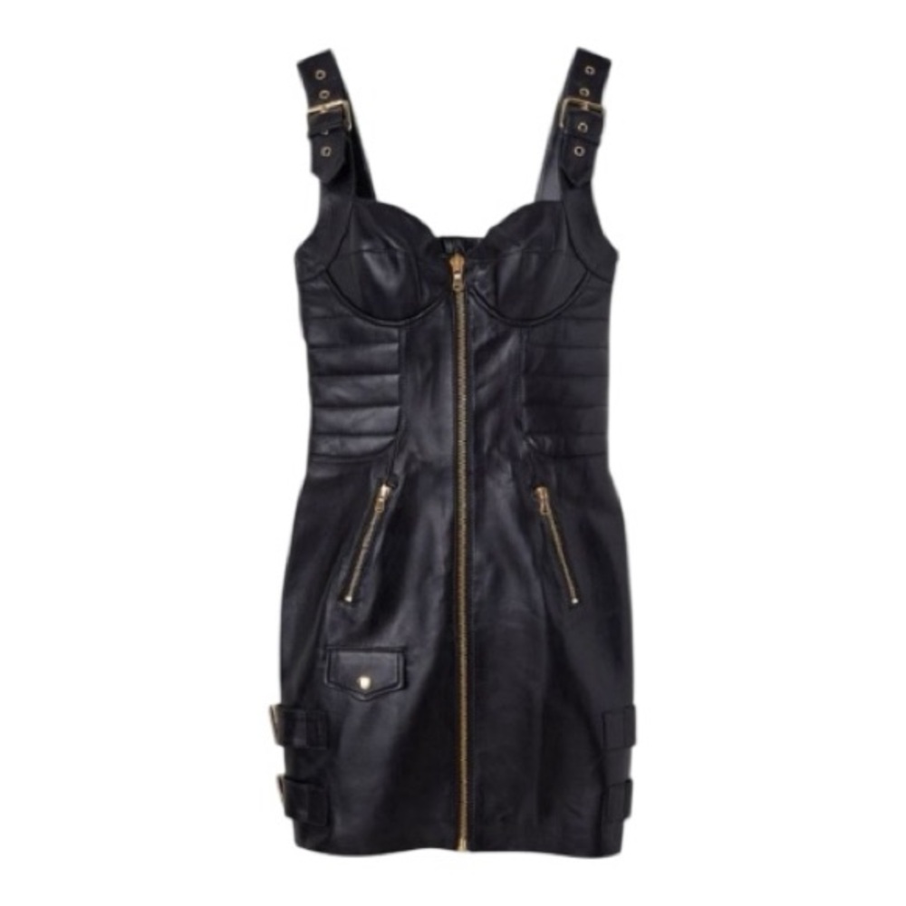 Moschino x H&M Limited Edition Black Leather Dress NWT Size 0